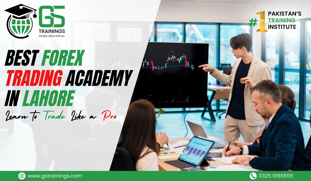 Student learning forex trading on multiple screens at GS Trainings - Best Forex Trading Academy in Lahore, Pakistan